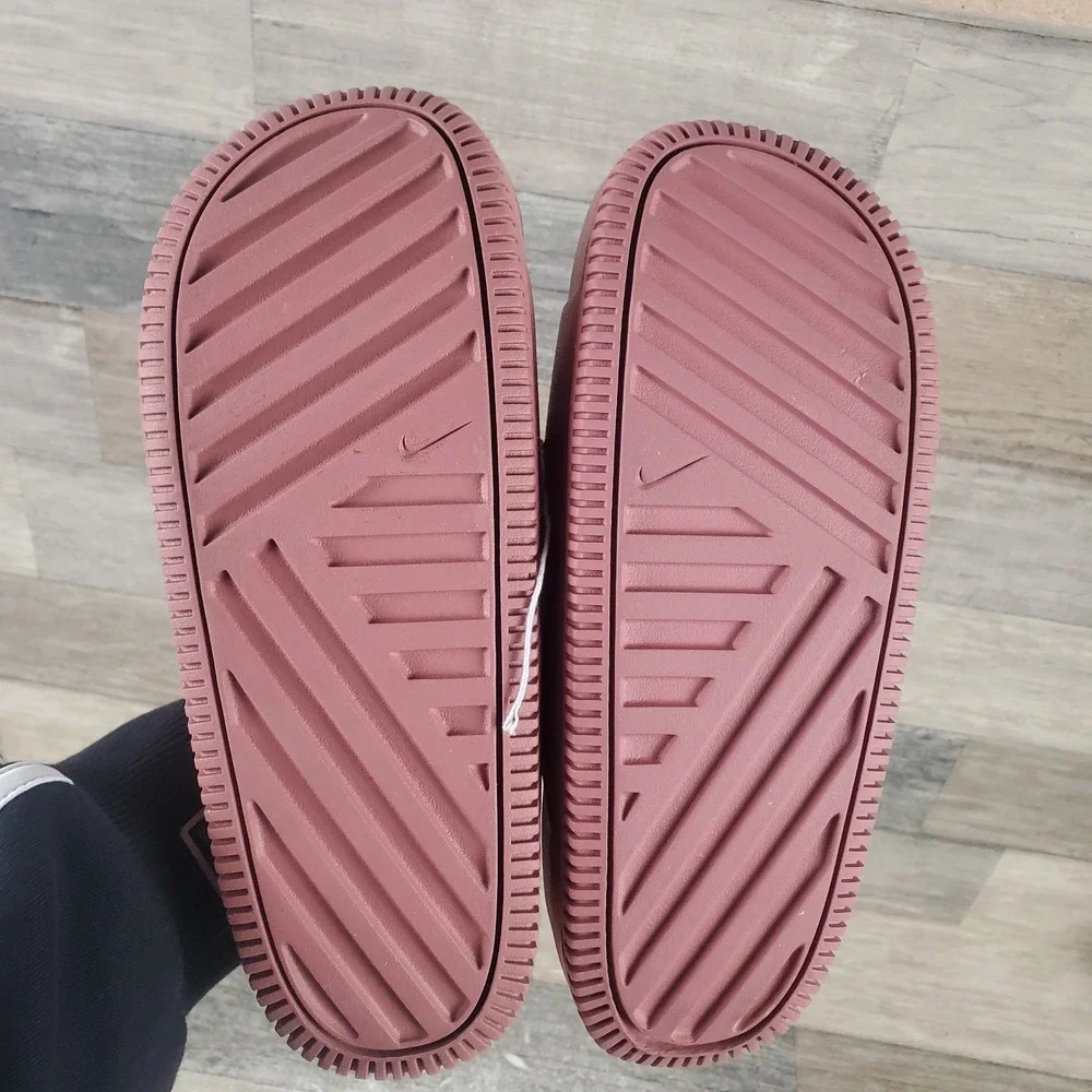 Nike‎ Calm Sandals Womens Sz 6 Canyon Pink Rubber Slip On Round Toe
